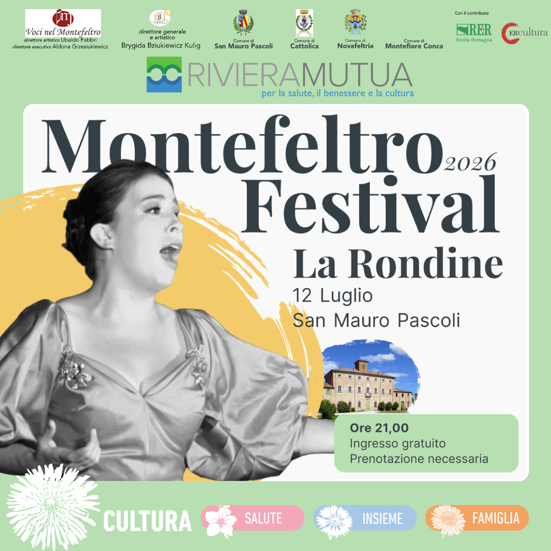 🎭 Montefeltro Festival Opere - 12/07/2026 - Villa Torlonia, San Mauro Pascoli - La rondine di Giacomo Puccini